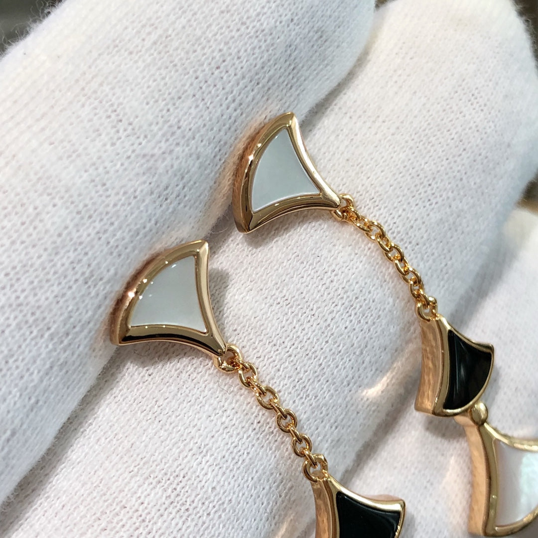 [Stellar Jewelry]DREAM EARRINGS 3 MOTIFS ONYX MOP PINK GOLD