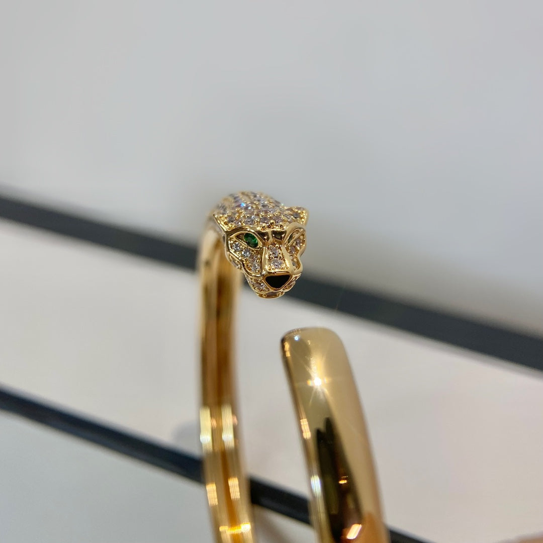 [Stellar Jewelry]PANTHERE GOLD DIAMOND OPEN BRACELET