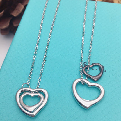 [Stellar jewels]OPEN HEART SILVER NECKLACE