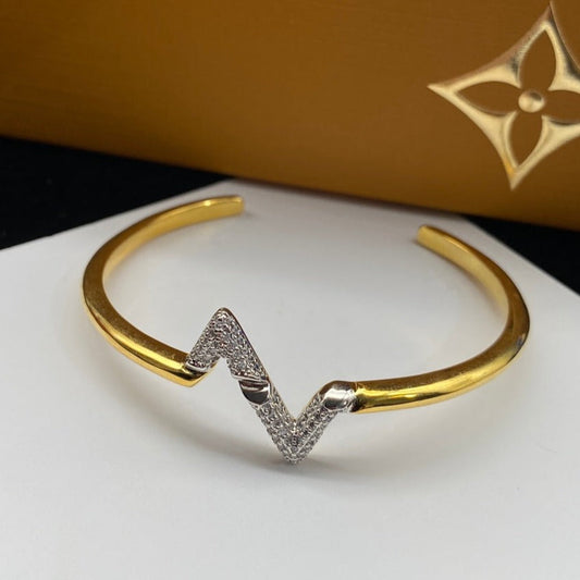 [Stellar Jewelry]VOLTE UPSITE DOWN DIAMOND GOLD OPEN BRACELET