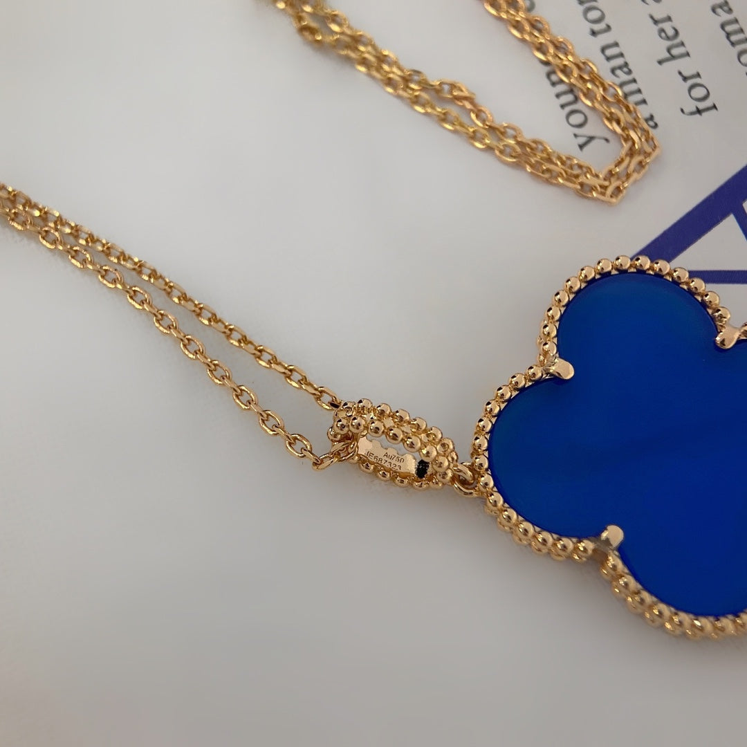 [Stellar Jewelry]CLOVER 25MM NECKLACE TURQUOISE ROSE GOLD