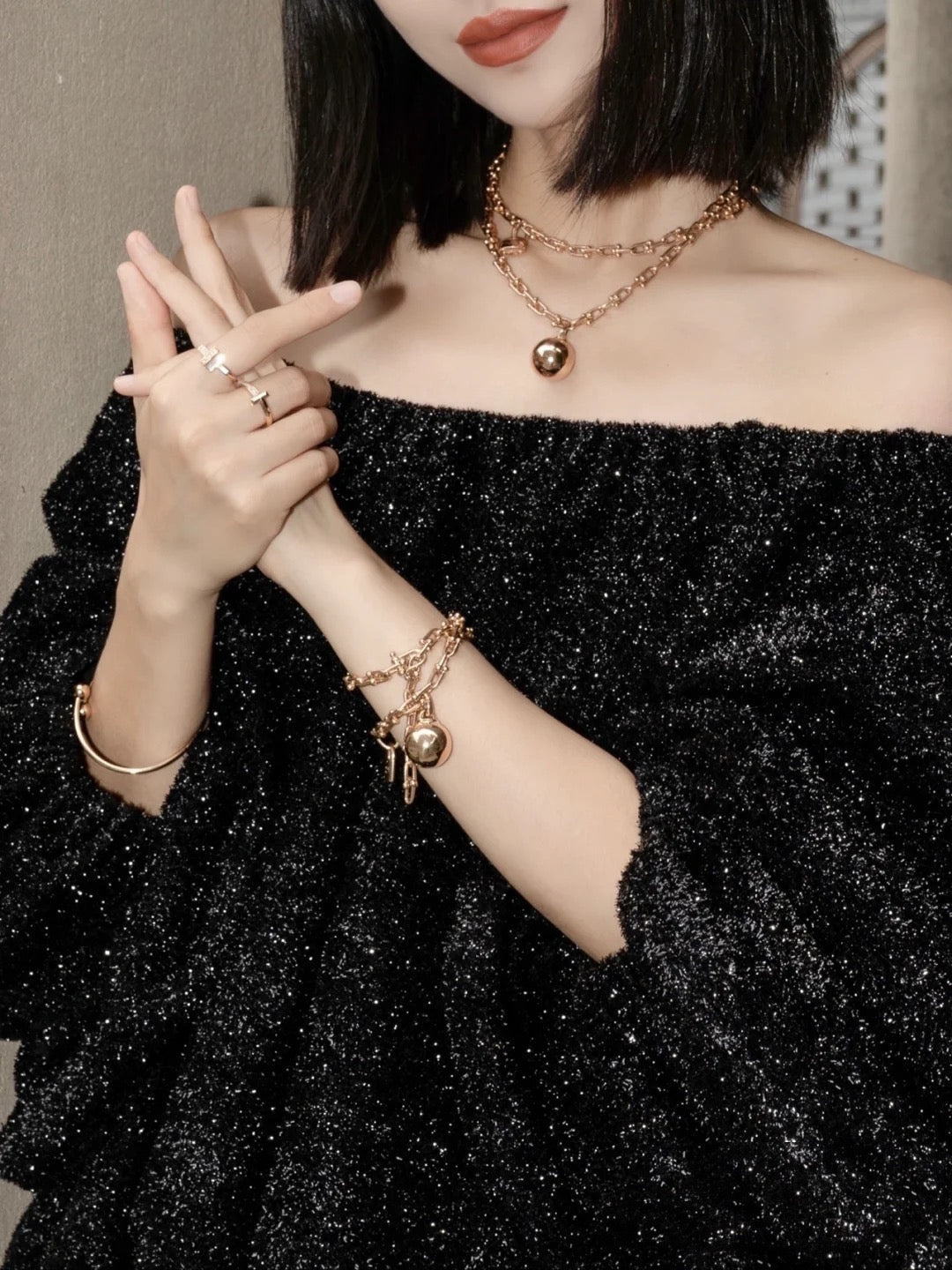 [Stellar jewels]HARDWEAR WRAP PINK GOLD BRACELET