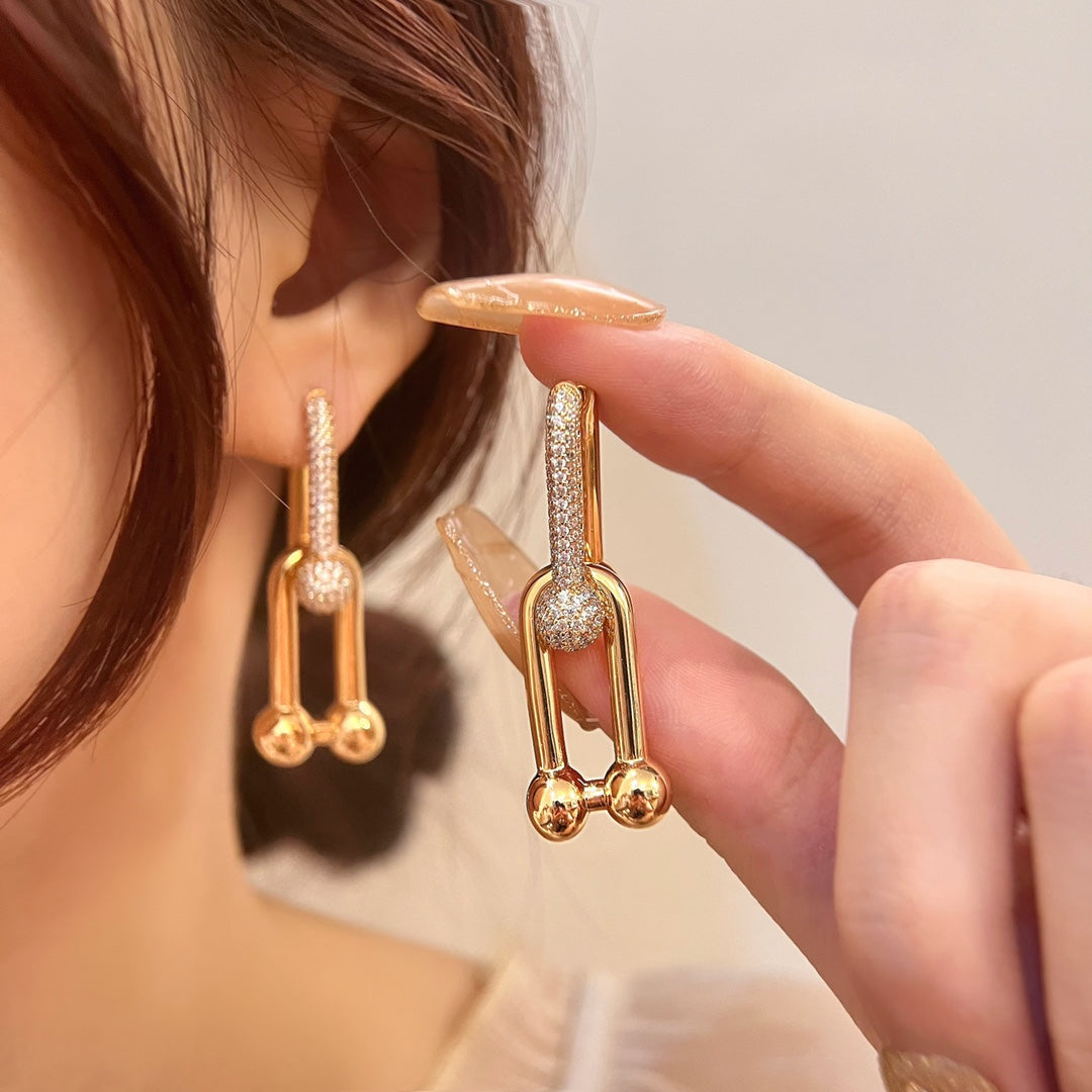 [Stellar jewels]HARDWEAR DROP DIAMONDS EARRINGS