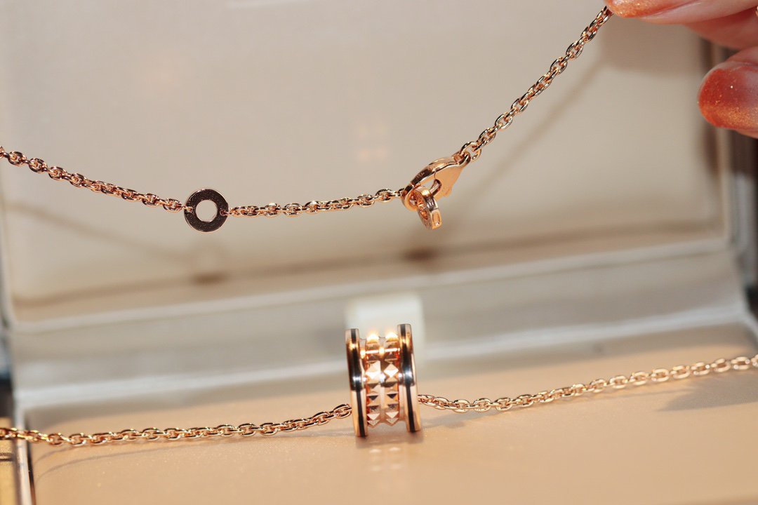 [Stellar Jewelry]ZERO 1 ROCK PEDANT PINK GOLD BLACK NECKLACE