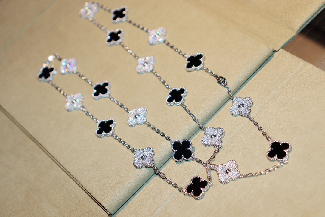 [Stellar Jewelry]CLOVER 20 MOTIFS ONYX DIAMOND SILVER