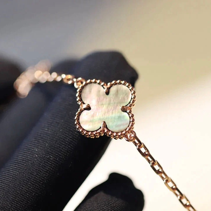 [Stellar Jewelry]CLOVER 20 MOTIFS DARK MOP DIAMOND  NECKLACE