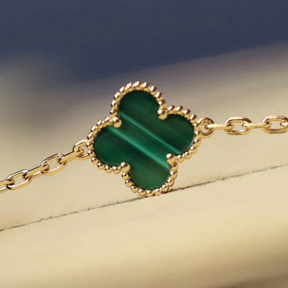 [Stellar Jewelry]CLOVER 20 MOTIFS MALACHITE DIAMOND NECKLACE