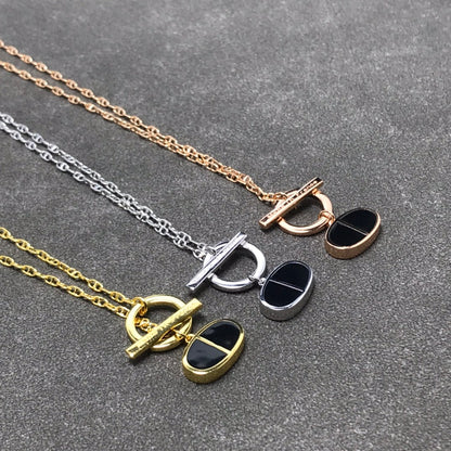 [Stellar Jewelry]CHAINE VERSO BLACK CERAMIC  NECKLACE