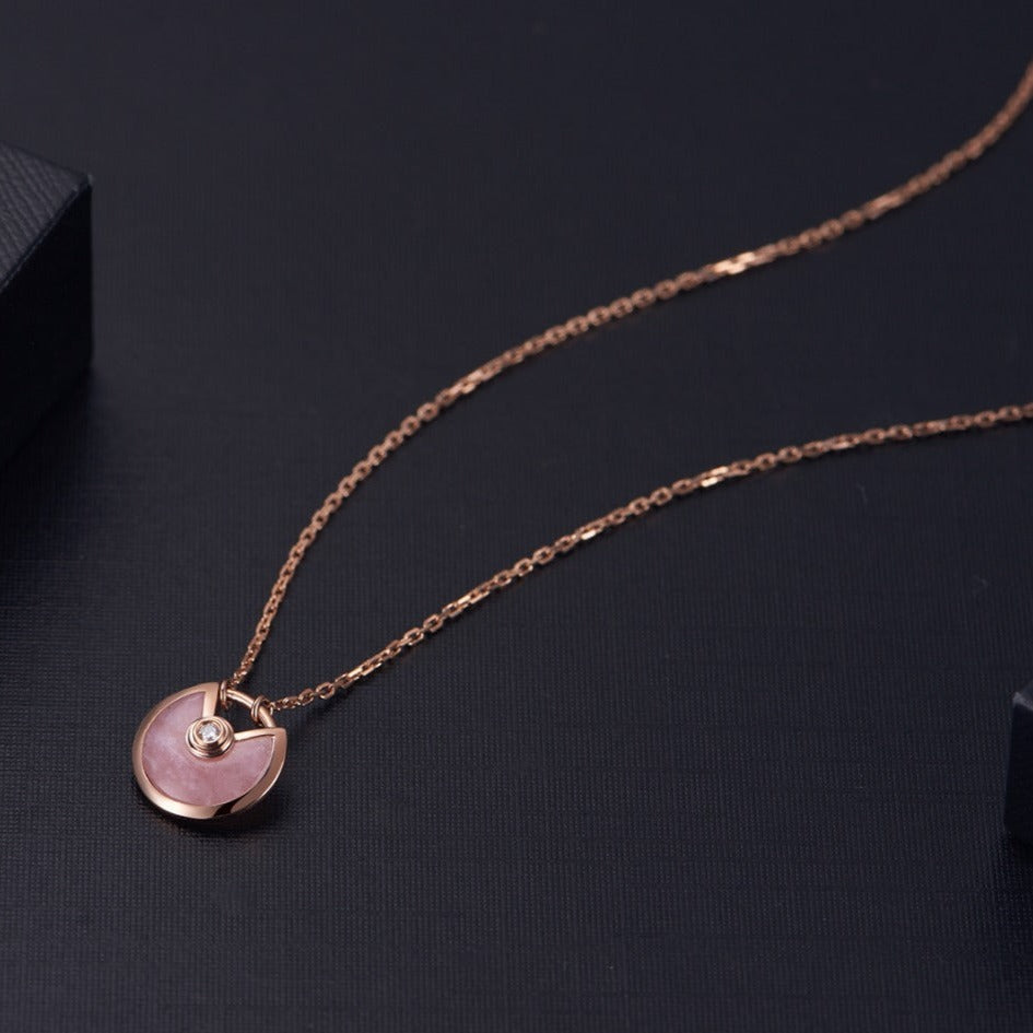 [Stellar Jewelry]AMULETTE ROSE GOLD PINK MOP NECKLACE
