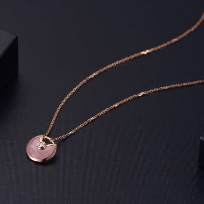 [Stellar Jewelry]AMULETTE ROSE GOLD PINK MOP NECKLACE