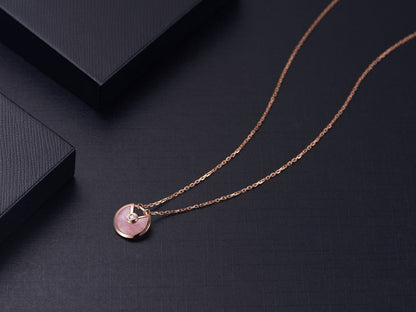 [Stellar Jewelry]AMULETTE ROSE GOLD PINK MOP NECKLACE