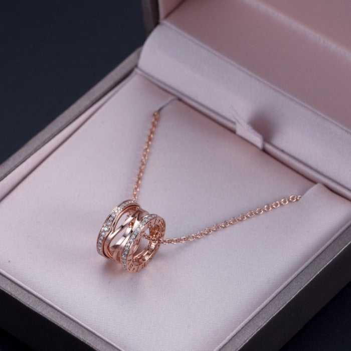 [Stellar Jewelry]ZERO 1 PINK GOLD DIAMOND OPEN NECKLACE