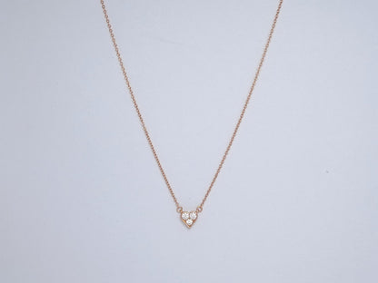 [Stellar jewels]HEART 3 DIAMONDS PEDANT NECKLACE
