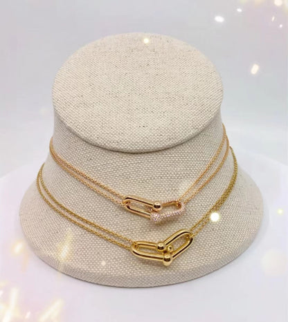 [Stellar jewels]HARDWEAR GOLD DOUBLE LINK NECKLACE