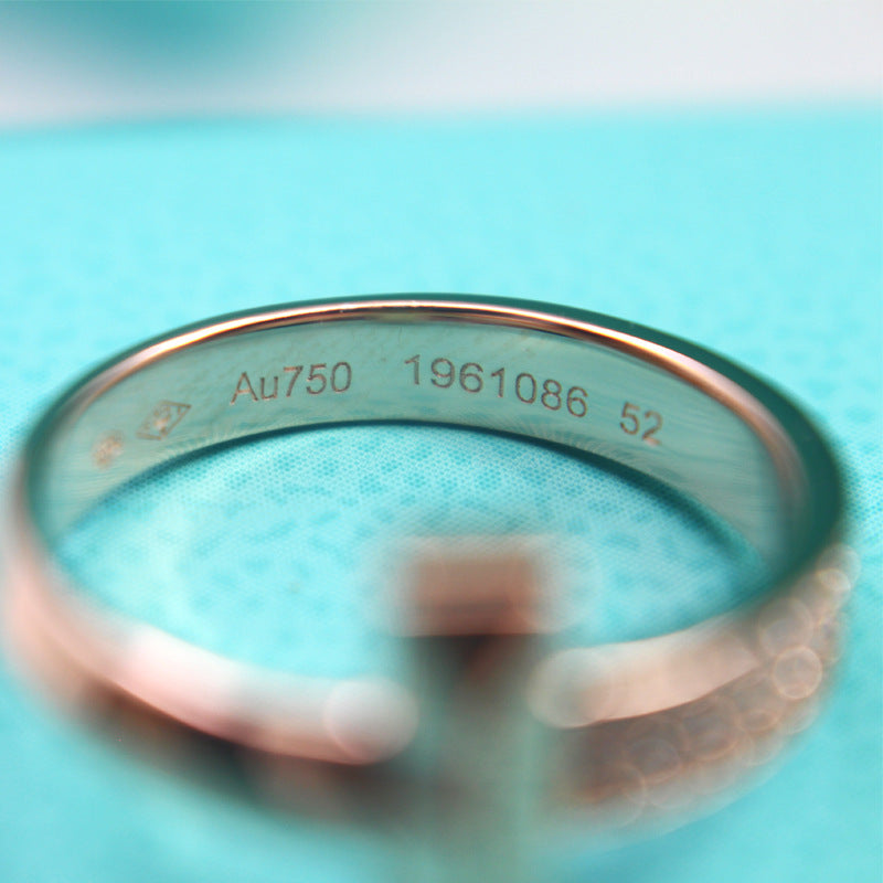 [Stellar jewels]T1 NARROW DIAMOND PINK GOLD RING