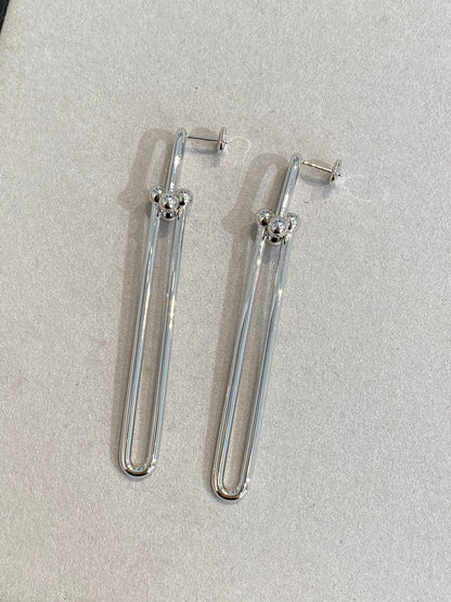 [Stellar jewels]HARDWEAR DOUBLE LONG LINK EARRINGS