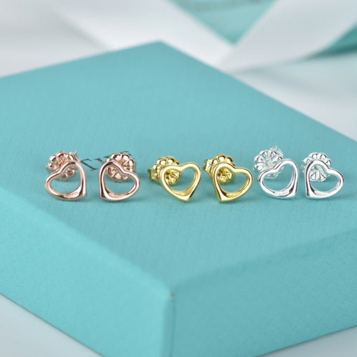 [Stellar jewels]OPEN HEART STUD EARRINGS