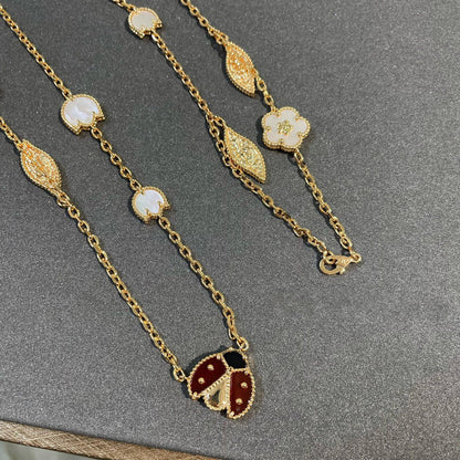 [Stellar Jewelry]LUCKY SPRING 15 MOTIFS GOLD NECKLACE