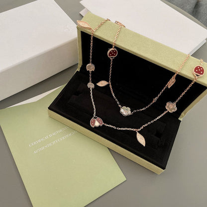 [Stellar Jewelry]LUCKY SPRING 15 MOTIFS ROSE GOLD NECKLACE