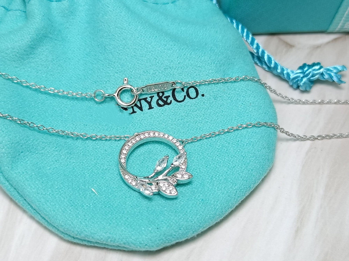 [Stellar jewels]DIAMOND VINE CIRCLE PENDANT PLATINUM NECKLACE