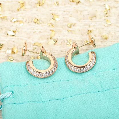 [Stellar jewels]HOOP EARRINGS IN ROSE GOLD WITH DIAMONDS