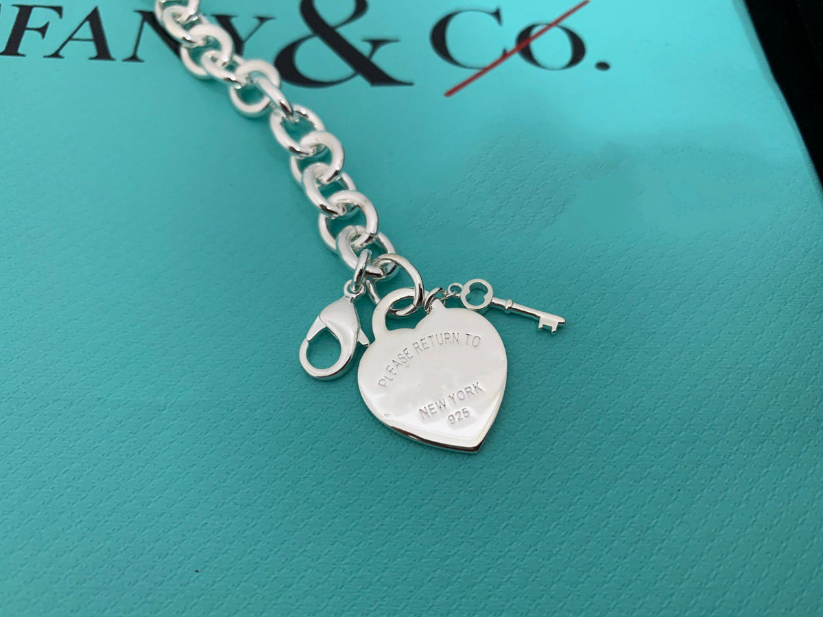 [Stellar jewels]KEY HEART CARD CHUNKY INTERLOCKING BRACELET LENGTH