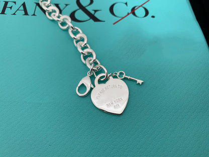 [Stellar jewels]KEY HEART CARD CHUNKY INTERLOCKING BRACELET LENGTH