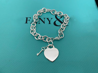 [Stellar jewels]KEY HEART CARD CHUNKY INTERLOCKING BRACELET LENGTH