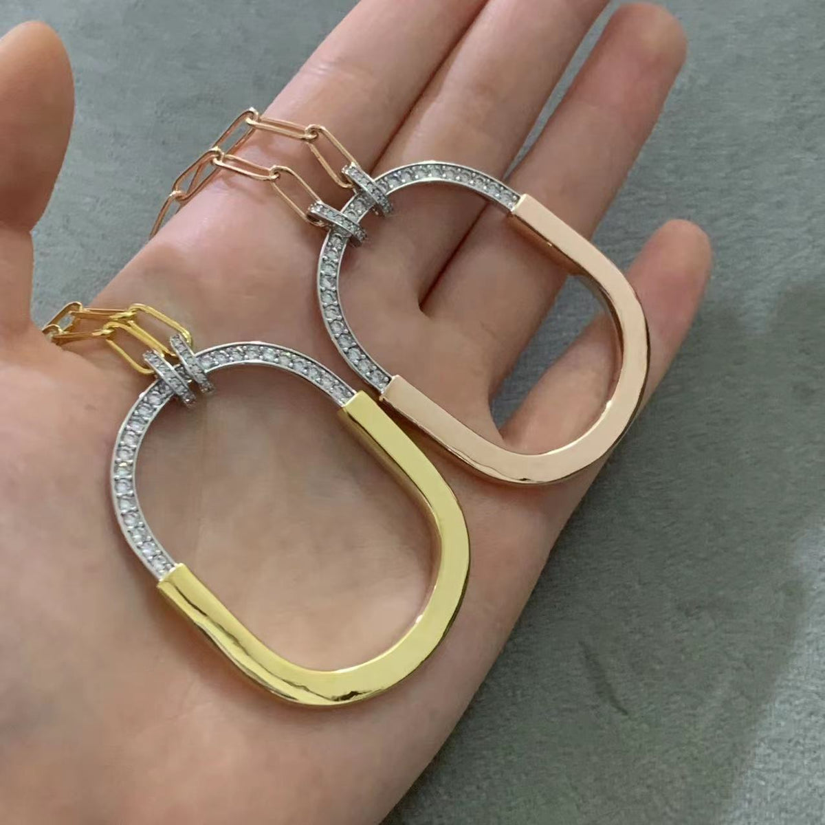 [Stellar jewels]LOCK DIAMOND NECKLACE