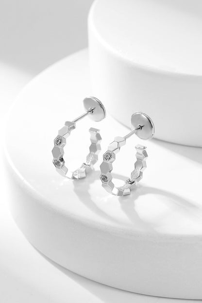 [Stellar Jewelry]BEE LOVE DIAMOND HOOP EARRINGS