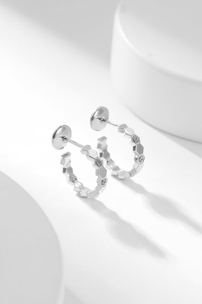 [Stellar Jewelry]BEE LOVE DIAMOND HOOP EARRINGS