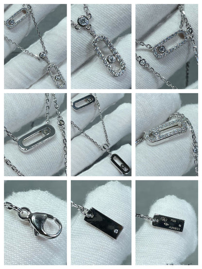 [Stellar Jewelry]MOVE 2 ROW DIAMOND NECKLACE