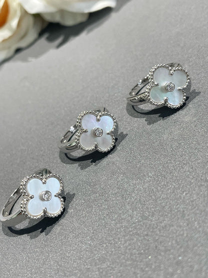[Stellar Jewelry]CLOVER SILVER MOP DIAMOND RING