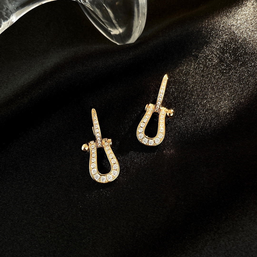 [Stellar Jewelry]FORCE 10 FULL DIAMOND DROP EARRINGS MEDIUM MODEL