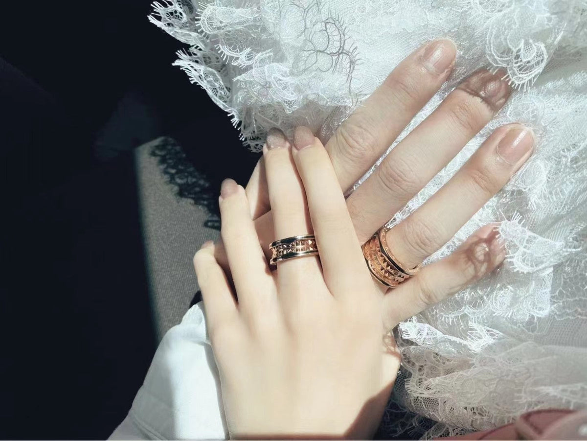 [Stellar Jewelry]ZERO 1 ROCK BLACK CERAMIC PINK GOLD LARGE MODEL
