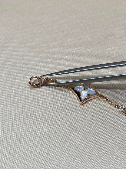 [Stellar Jewelry]STAR 4 MOTIF MOP DIAMOND PINK GOLD BRACELET