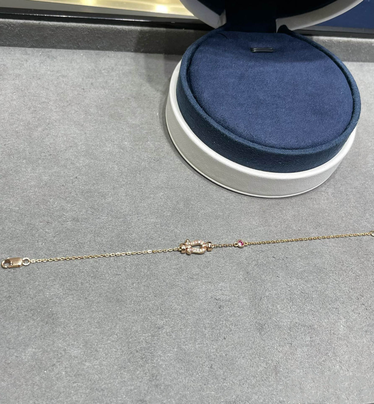 [Stellar Jewelry]FORCE 10 DIAMOND CHAIN LINK PINK GOLD BRACELET