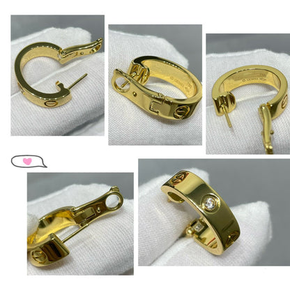 [Stellar Jewelry]LOVE 5.5MM 1 DIAMOND EARRINGS