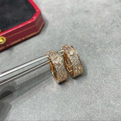 [Stellar Jewelry]LOVE 5.5MM DIAMOND PAVED EARRINGS