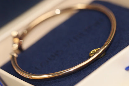 [Stellar Jewelry]IDYLLE PINK GOLD OPEN BRACELET DIAMOND PAVED