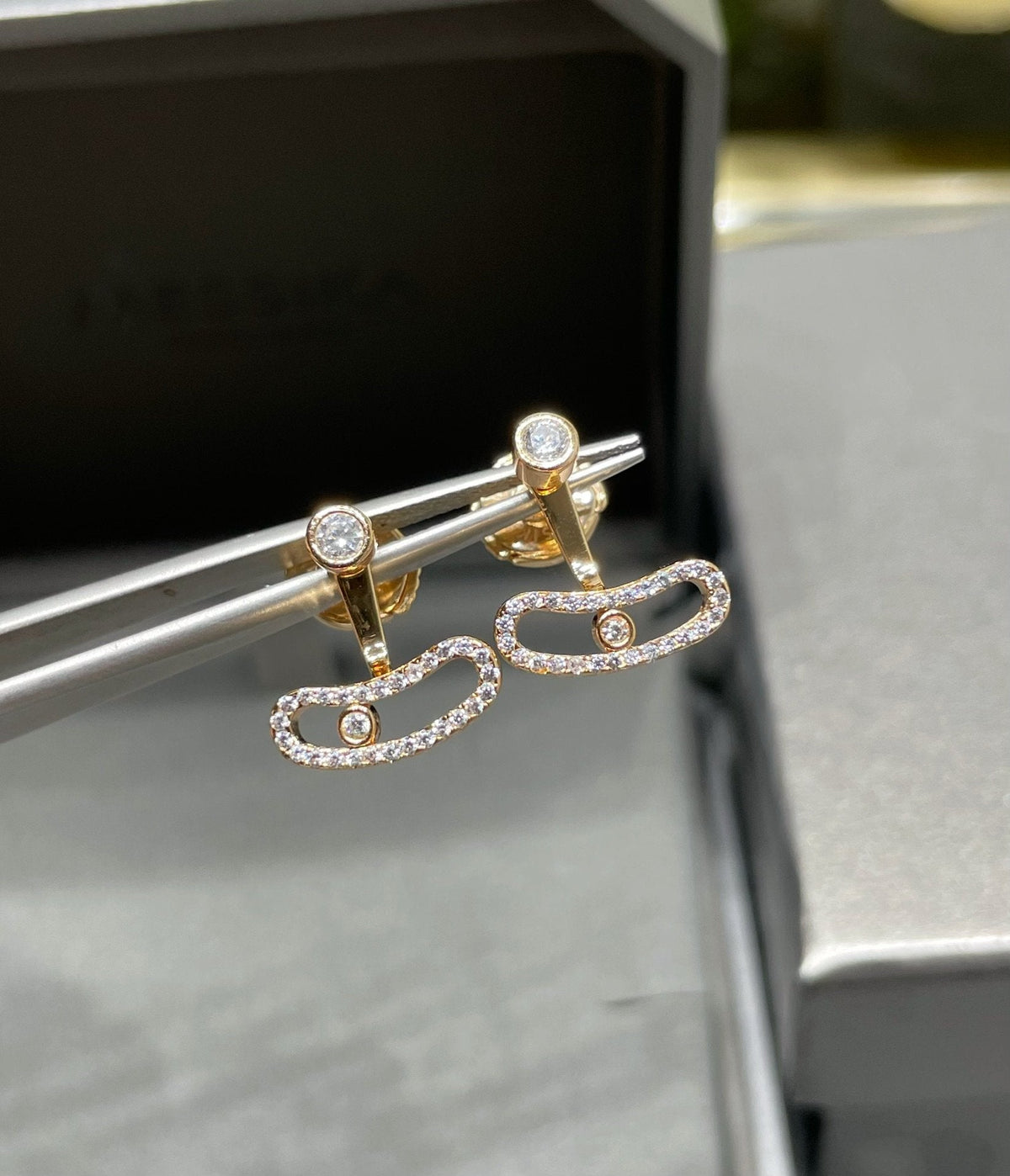 [Stellar Jewelry]MOVE UNO PINK GOLD DIAMOND EARRINGS