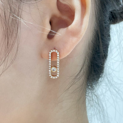 [Stellar Jewelry]MOVE UNO STUD DIAMOND PAVED EARRINGS