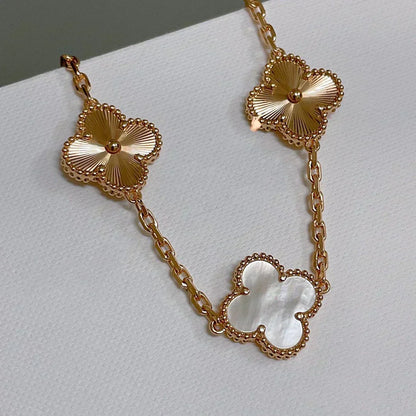 [Stellar Jewelry]CLOVER WHITE PEARL MOP 5 MOTIF BRACELET COLLECTION