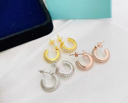 [Stellar jewels]T1 HOOP DIAMOND EARRINGS