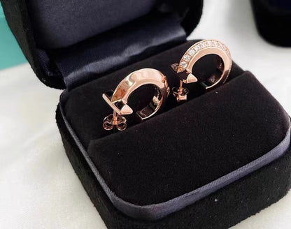 [Stellar jewels]T1 HOOP DIAMOND EARRINGS