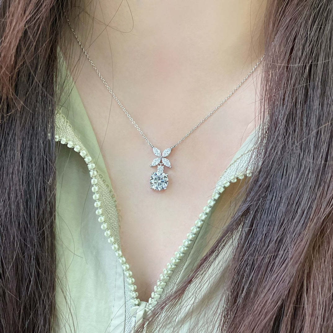 [Stellar jewels]VICTORIA PENDANT SILVER DIAMOND NECKLACE