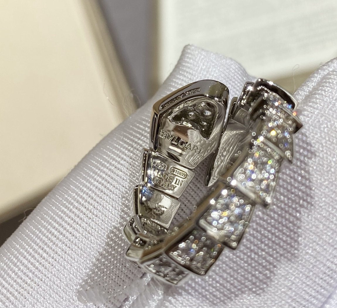 [Stellar Jewelry]SERPENTI LARGE RING SILVER DIAMOND PAVED