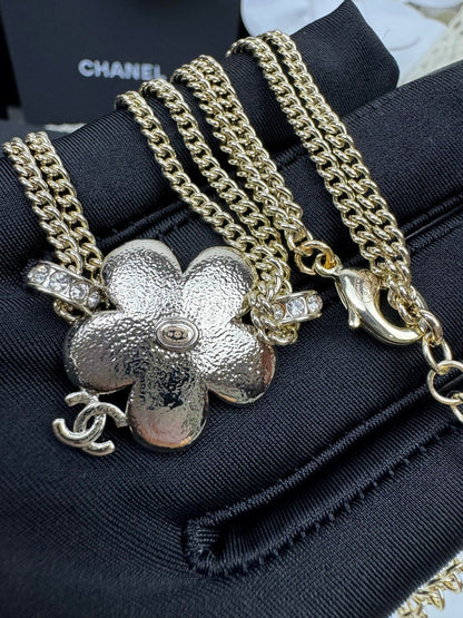 [Stellar Jewelry]New Blue Floral Double-Layer Necklace