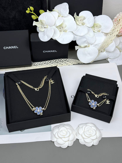 [Stellar Jewelry]VOLTE New Blue Floral Double-Layer Bracelet