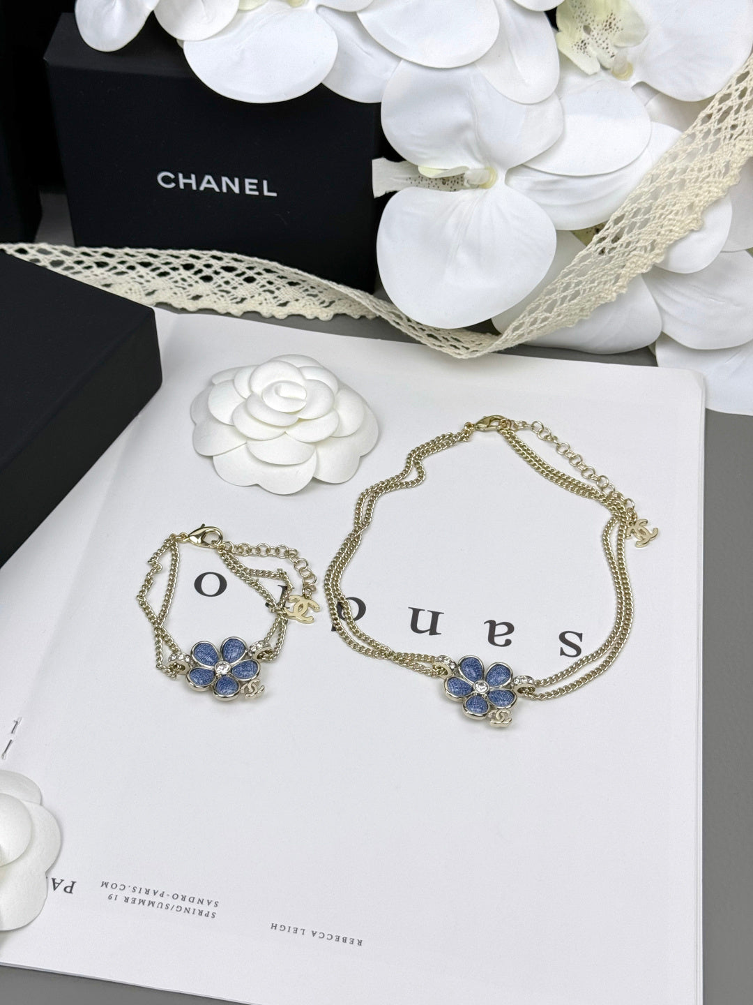 [Stellar Jewelry]VOLTE New Blue Floral Double-Layer Bracelet